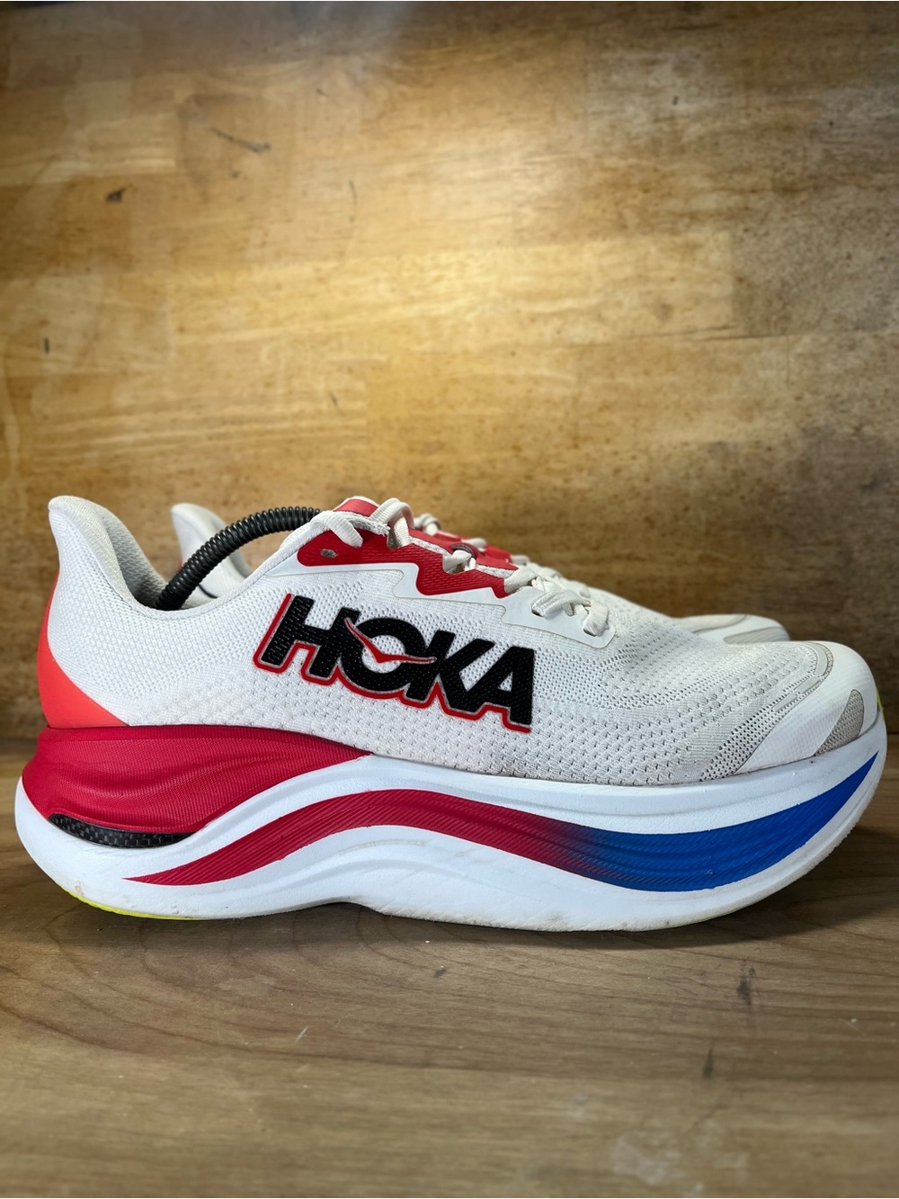Hoka One One Skyward X Mens Size 11.5 (D) Running Shoes Sneakers Red White Blue